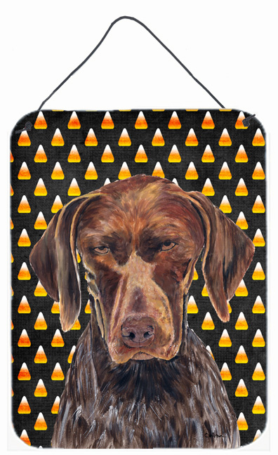 German Shorthaired Pointer Candy Corn Halloween Aluminum Metal Wall & Door Hanging Prints