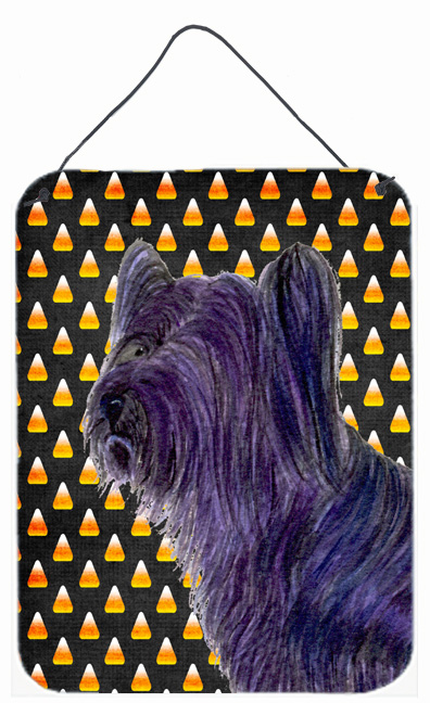 SS4256DS1216 12 x 16 in. Skye Terrier Candy Corn Halloween Portrait Aluminum Metal Wall & Door Hanging Prints