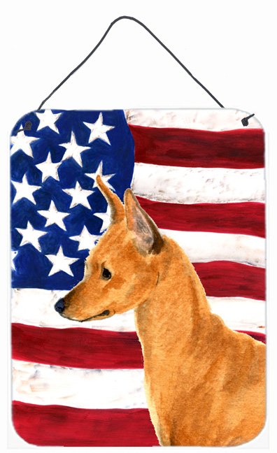 SS4222DS1216 12 x 16 in. USA American Flag With Min Pin Aluminum Metal Wall & Door Hanging Prints