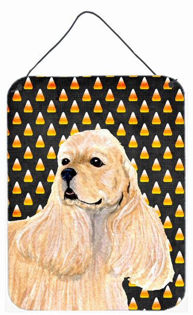 Cocker Spaniel Candy Corn Halloween Portrait Aluminum Metal Wall & Door Hanging Prints