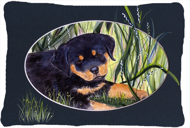 Rottweiler Decorative Indoor & Outdoor Fabric Pillow - 12 x 16 in.
