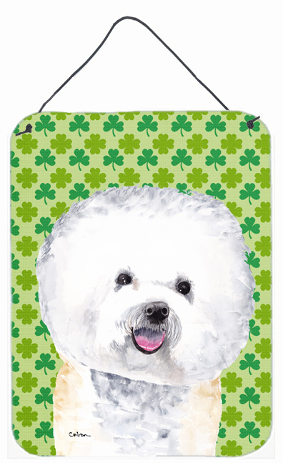 Bichon Frise St. Patricks Day Shamrock Portrait Aluminum Metal Wall & Door Hanging Prints