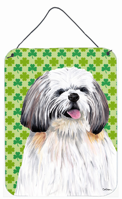 Shih Tzu St. Patricks Day Shamrock Portrait Aluminum Metal Wall & Door Hanging Prints