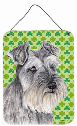 Schnauzer St. Patricks Day Shamrock Wall Or Door Hanging Print