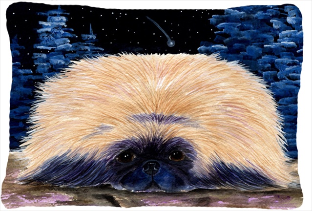 Starry Night Pekingese Decorative Indoor & Outdoor Fabric Pillow