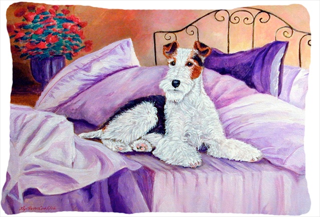 Fox Terrier Waiting On Mom Decorative Indoor & Outdoor Fabric Pillow