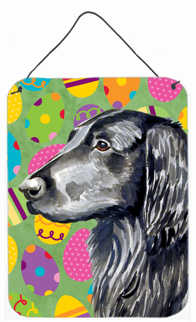 LH9411DS1216 12 x 16 in. Flat Coated Retriever Easter Eggtravaganza Aluminum Metal Wall & Door Hanging Prints