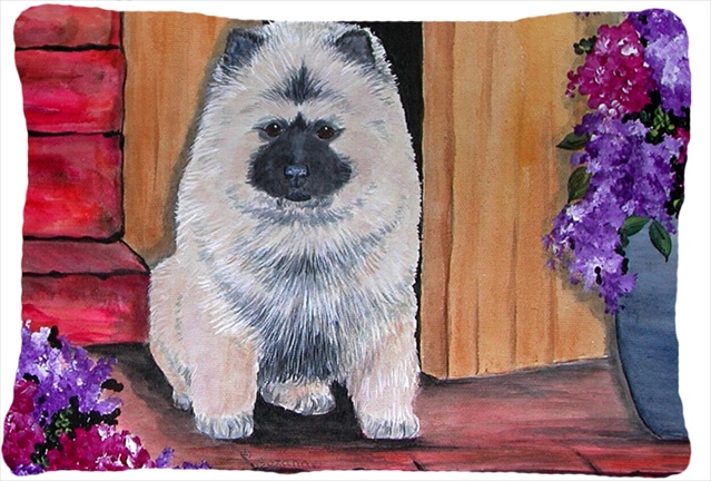 Keeshond Decorative Indoor & Outdoor Fabric Pillow - 12 x 16 in.