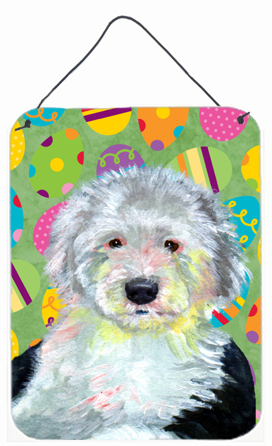 LH9441DS1216 12 x 16 in. Old English Sheepdog Easter Eggtravaganza Aluminum Metal Wall & Door Hanging Prints