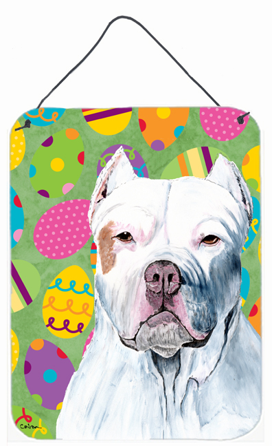 SC9461DS1216 Pit Bull Easter Eggtravaganza Aluminium Metal Wall Or Door Hanging Prints - 12 x 16 in.