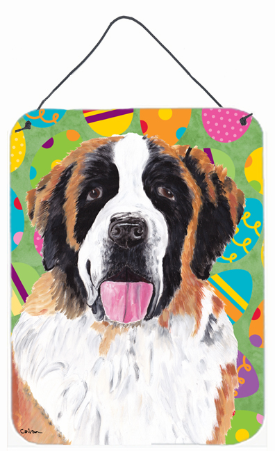 Saint Bernard Easter Eggtravaganza Aluminium Metal Wall Or Door Hanging Prints - 12 x 16 in.