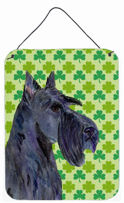 SS4460DS1216 Scottish Terrier St. Patricks Day Shamrock Aluminium Metal Wall Or Door Hanging Prints - 12 x 16 in.