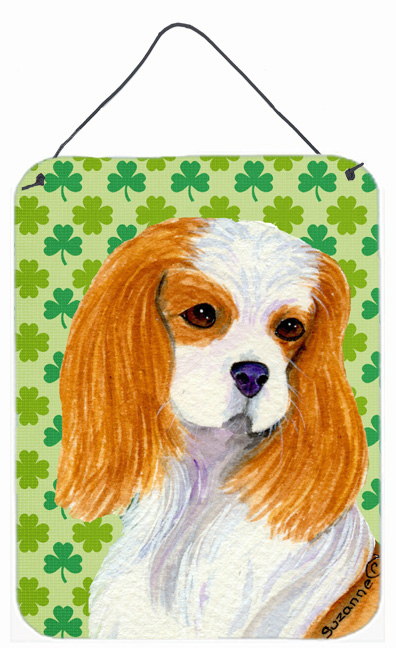 Cavalier Spaniel St. Patrick's Day Shamrock Aluminium Metal Wall Or Door Hanging Prints - 12 x 16 in.