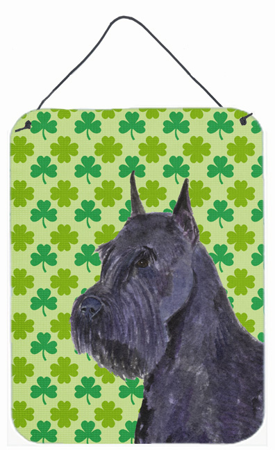 SS4454DS1216 Schnauzer Giant St. Patricks Day Shamrock Wall Or Door Hanging Print - 12 x 16 in.