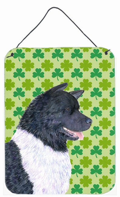 SS4452DS1216 Akita St. Patricks Day Shamrock Portrait Aluminium Metal Wall Or Door Hanging Prints - 12 x 16 in.