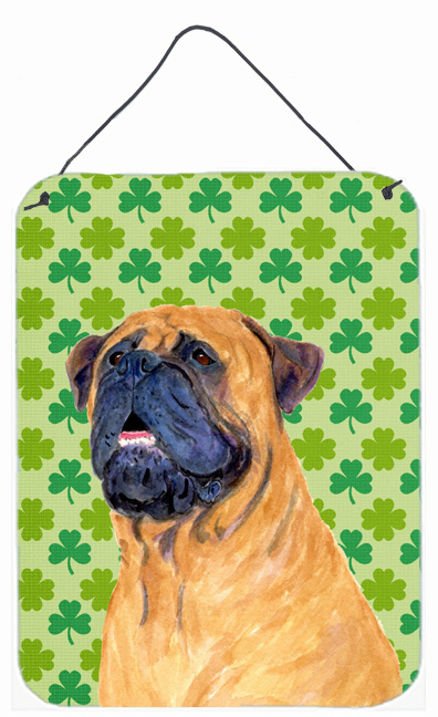SS4451DS1216 Mastiff St. Patricks Day Shamrock Portrait Aluminium Metal Wall Or Door Hanging Prints - 12 x 16 in.