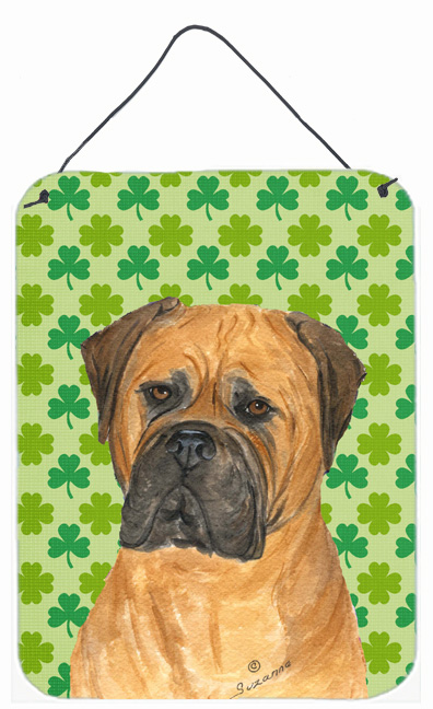 SS4448DS1216 Bullmastiff St. Patricks Day Shamrock Portrait Aluminium Metal Wall Or Door Hanging Prints - 12 x 16 in.