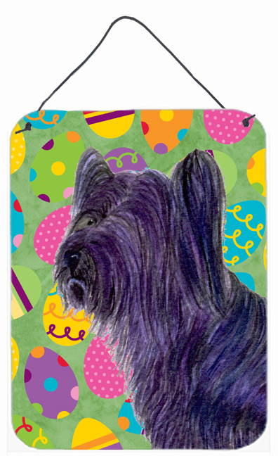 SS4808DS1216 Skye Terrier Easter Eggtravaganza Aluminium Metal Wall Or Door Hanging Prints - 12 x 16 in.