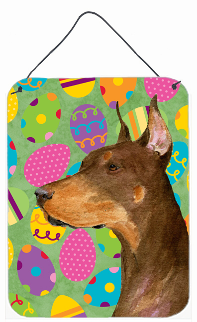 Doberman Easter Eggtravaganza Aluminium Metal Wall Or Door Hanging Prints - 12 x 16 in.