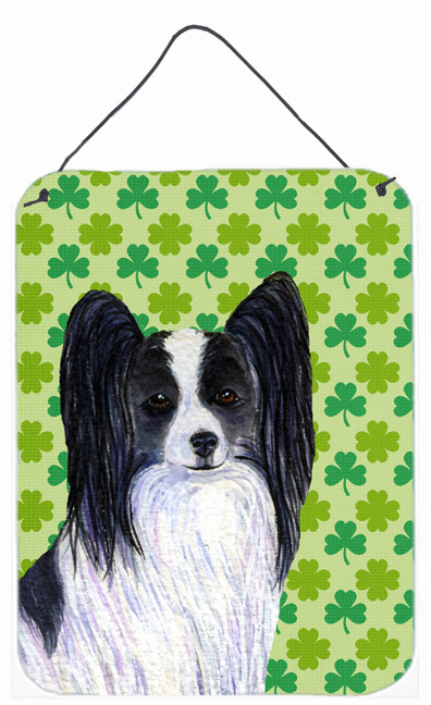 SS4436DS1216 Papillon St. Patricks Day Shamrock Portrait Aluminium Metal Wall Or Door Hanging Prints - 12 x 16 in.