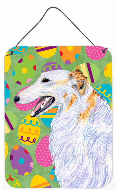 SS4820DS1216 Borzoi Easter Eggtravaganza Aluminium Metal Wall Or Door Hanging Prints - 12 x 16 in.