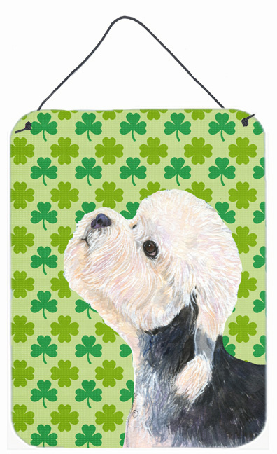 Dandie Dinmont Terrier St. Patricks Day Shamrock Aluminium Metal Wall Or Door Hanging Prints - 12 x 16 in.