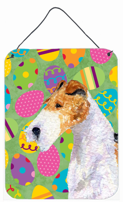 Fox Terrier Easter Eggtravaganza Aluminium Metal Wall Or Door Hanging Prints - 12 x 16 in.