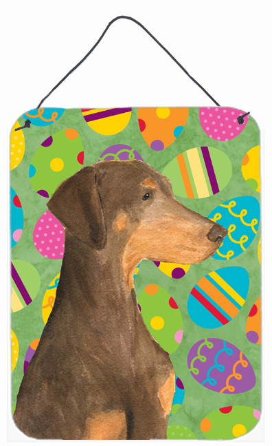 Doberman Easter Eggtravaganza Aluminium Metal Wall Or Door Hanging Prints - 12 x 16 in.