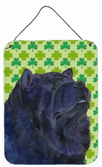 SS4432DS1216 Chow Chow St. Patricks Day Shamrock Portrait Aluminium Metal Wall Or Door Hanging Prints - 12 x 16 in.