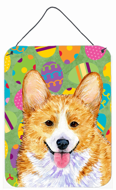 SS4831DS1216 Corgi Easter Eggtravaganza Aluminium Metal Wall Or Door Hanging Prints - 12 x 16 in.