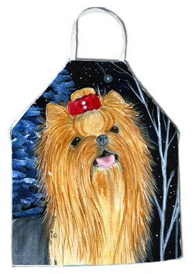 Picture of Carolines Treasures SS8413APRON Starry Night Yorkie Apron - 27 x 31 in.