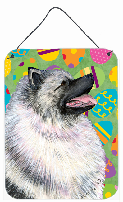 Keeshond Easter Eggtravaganza Aluminium Metal Wall Or Door Hanging Prints - 12 x 16 in.
