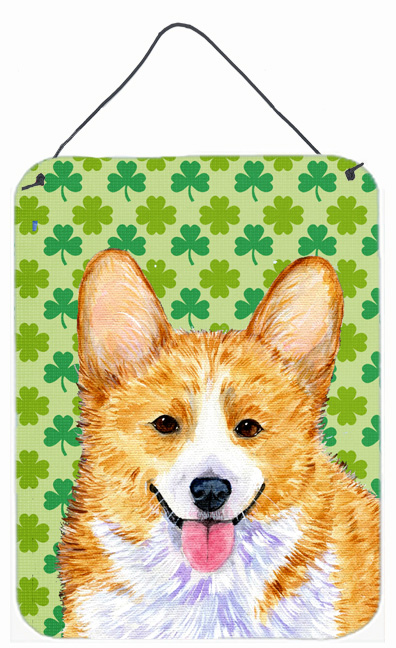 SS4417DS1216 Corgi St. Patricks Day Shamrock Wall Or Door Hanging Print - 12 x 16 in.