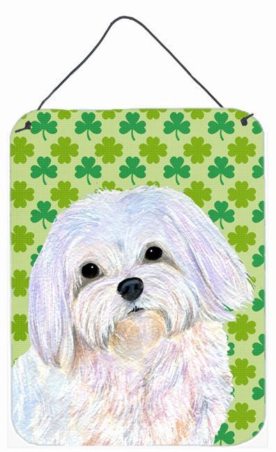 SS4413DS1216 Maltese St. Patricks Day Shamrock Portrait Aluminium Metal Wall Or Door Hanging Prints - 12 x 16 in.