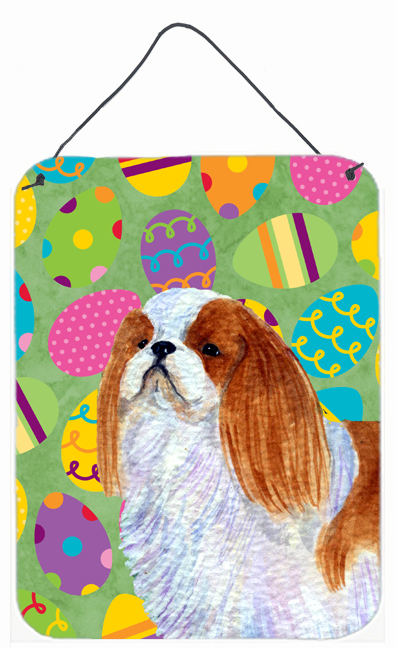 SS4852DS1216 English Toy Spaniel Easter Eggtravaganza Aluminium Metal Wall Or Door Hanging Prints - 12 x 16 in.