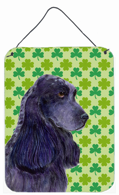 SS4402DS1216 Cocker Spaniel St. Patricks Day Shamrock Portrait Aluminium Metal Wall Or Door Hanging Prints - 12 x 16 in.
