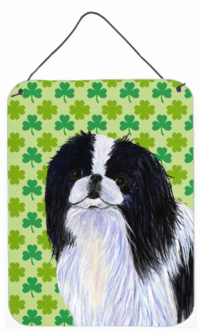 SS4398DS1216 Japanese Chin St. Patricks Day Shamrock Portrait Aluminium Metal Wall Or Door Hanging Prints - 12 x 16 in.