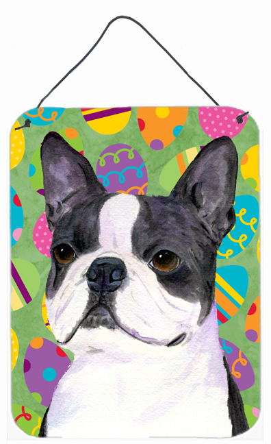 Boston Terrier Easter Eggtravaganza Aluminium Metal Wall Or Door Hanging Prints - 12 x 16 in.