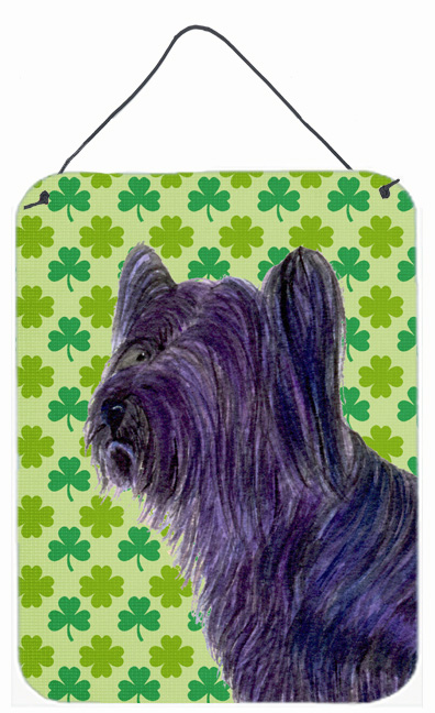 SS4394DS1216 Skye Terrier St. Patricks Day Shamrock Portrait Aluminium Metal Wall Or Door Hanging Prints - 12 x 16 in.