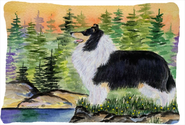 Collie Indoor & Outdoor Decorative Fabric Pillow - 12 x 16 in.