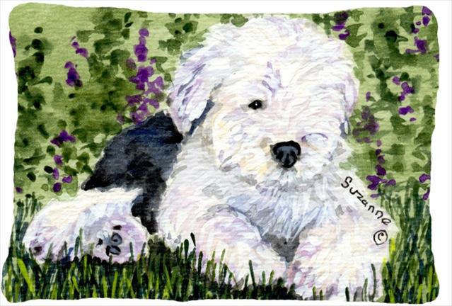 Old English Sheepdog Indoor & Outdoor Decorative Fabric Pillow - 12 x 16 in.