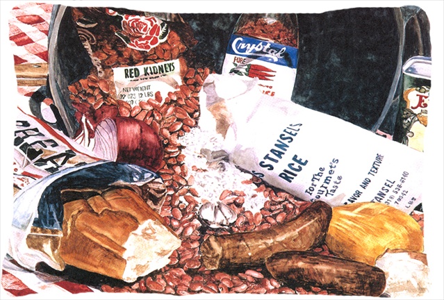 Red Beans and Rice Indoor & Outdoor Decorative Fabric Pillow