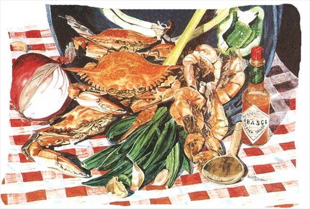 Crab Boil Indoor & Outdoor Decorative Fabric Pillow 12 x 16 in.