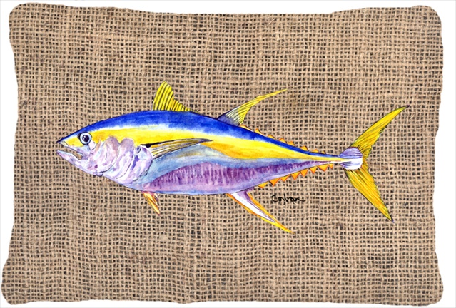 Fish - Tuna Indoor & Outdoor Decorative Fabric Pillow - 12 x 16 in.