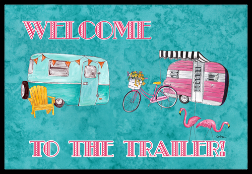 Welcome to the trailer Indoor Or Outdoor Doormat - 18 x 27 in.