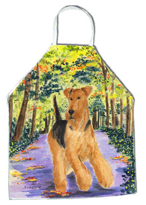 Picture of Carolines Treasures SS8208APRON Airedale Apron - 27 x 31 in.