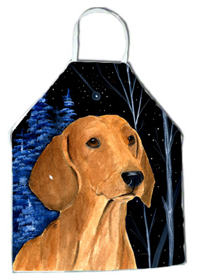 Picture of Carolines Treasures SS8379APRON Starry Night Dachshund Apron - 27 x 31 in.