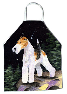 Picture of Carolines Treasures SS8503APRON Starry Night Fox Terrier Apron - 27 x 31 in.