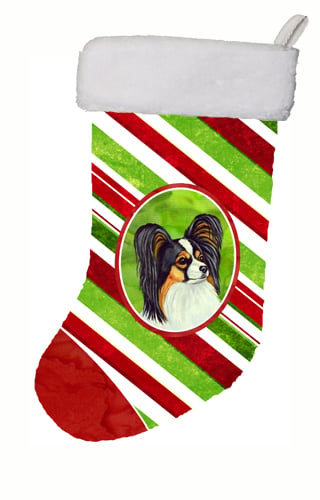 Papillon Candy Cane Holiday Christmas Christmas Stocking