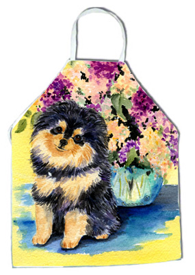 Picture of Carolines Treasures SS8290APRON Pomeranian Apron - 27 x 31 in.